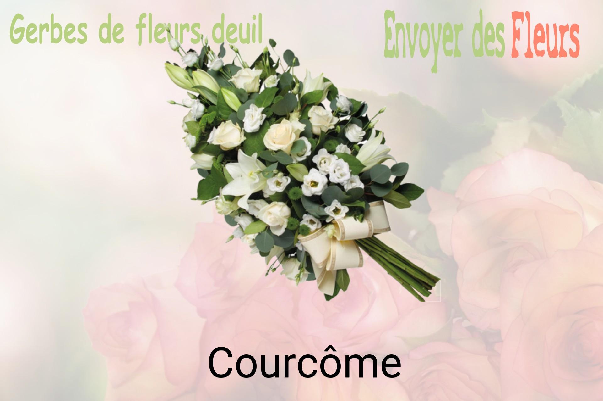 Gerbe de fleurs de deuil livrée à Courcôme
